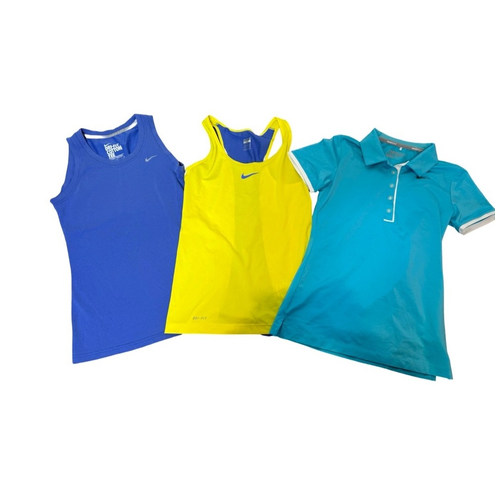 Lot 3 Nike Womens XS Activewear Bundle Dri-Fit Cotton Tank Nike Pro Golf Polo